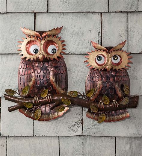 Our Owls On Branch Metal Wall Art Is A Hoot Fun And Full Of Artistic