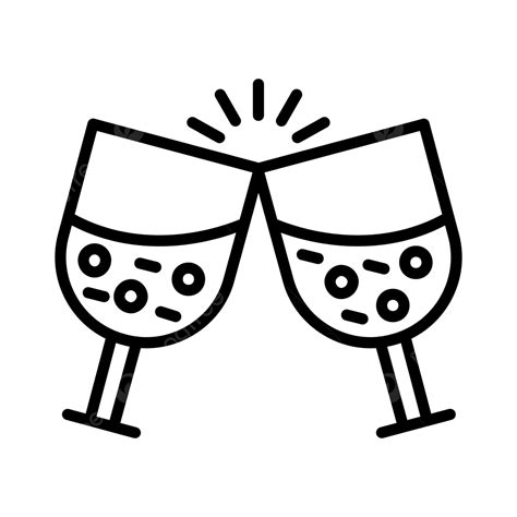 Cheers Line Icon Vector Cheers Drawing Cheers Sketch Celebration Png