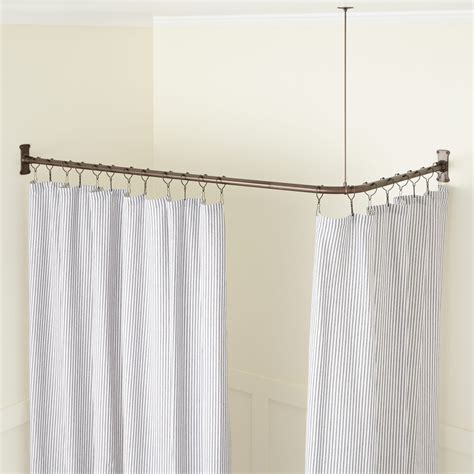 corner solid brass commercial grade shower curtain rod