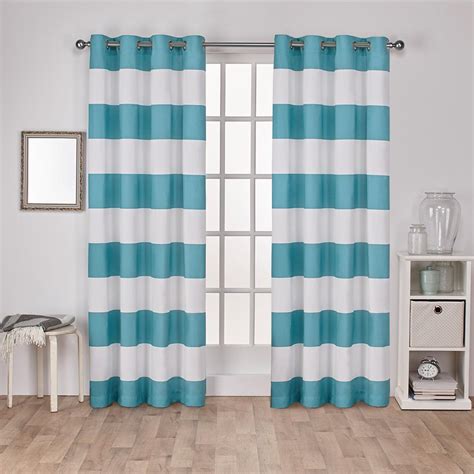Surfside 54 In W X 108 In L Cotton Grommet Top Curtain Panel In Teal