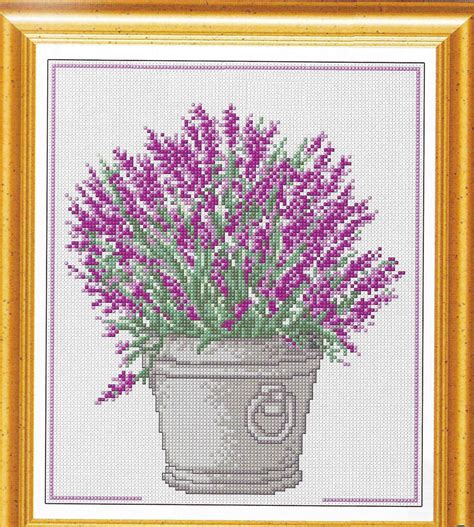 Lavender Flowers Cross Stitch Pattern Pdf Instant Download Etsy Sweden
