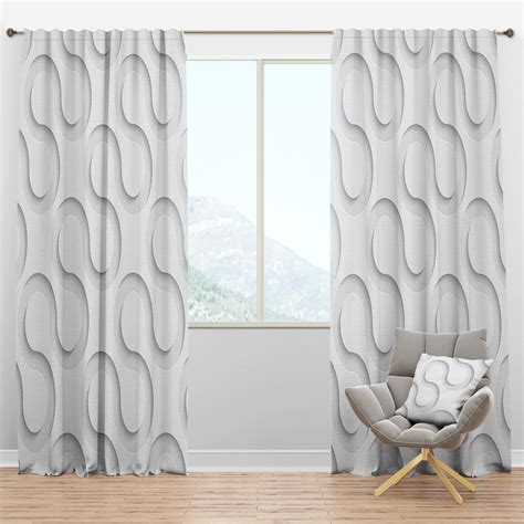 Designart Wave Pattern Scandinavian Curtain Panels 52 In Wide X 108