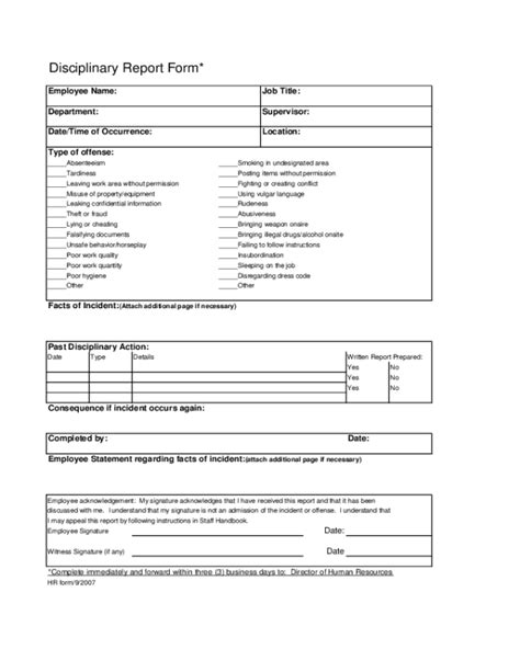 Employee Write Up Form Pdf Fillable Printable Forms Free Online