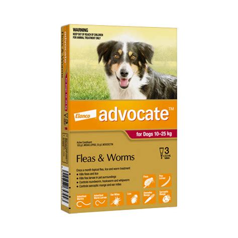 Advocate Flea And Worm Treatment For Dogs 10 25kg 3 Pack