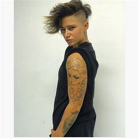 The v shaped cut is a classic for women with long hair. #hairdare | Tomboy haircut, Short hair styles, Tomboy long ...