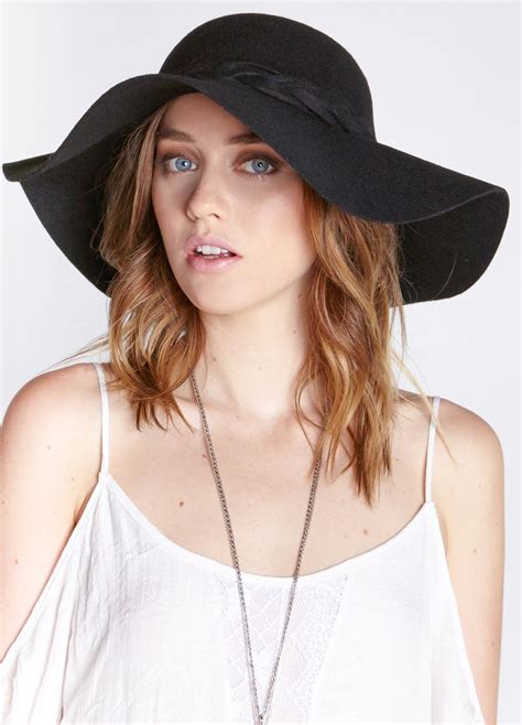 Black Floppy Hat Featuring Braided And Fringe Detail Wool One