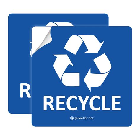 Buy Ignixia Pack Of 02 Recycle Sign Decals Self Adhesive Recycling