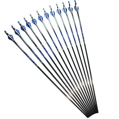 12pc Spine 340 400 500 600 Pure Carbon Arrow 31inch Length Id62mm