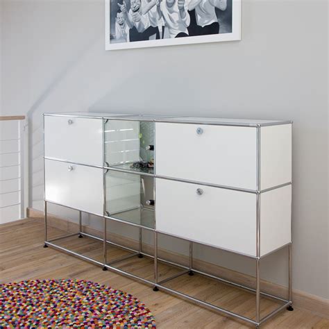 Sideboard With Long Legs Usm Haller Usm Modular Furniture Contemporary Metal Glass