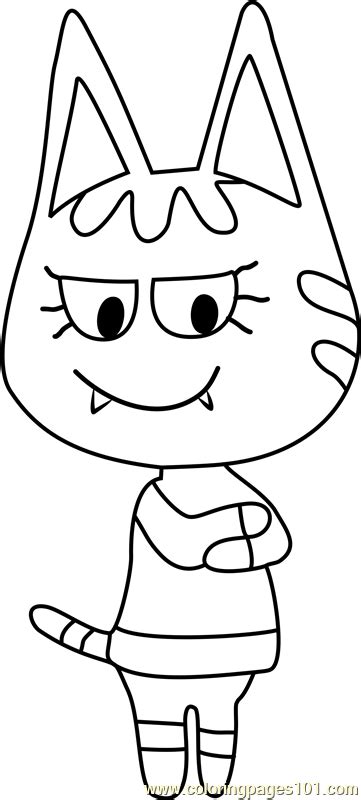 Katt Animal Crossing Coloring Page - Free Animal Crossing Coloring
