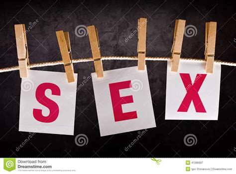 Word Sex On Notes Paper Stock Image Image Of Clothespins 41086697