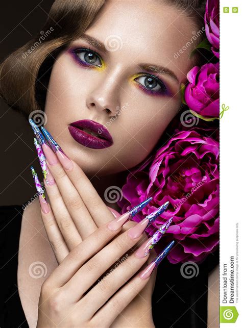 I'm terrible at transitions ‍#glitterbels #justdancemoves #nailtransformation #nails #rainbownails #fyp #nailart #nails#longnails. Beautiful Girl With Colorful Make-up, Flowers, Retro ...