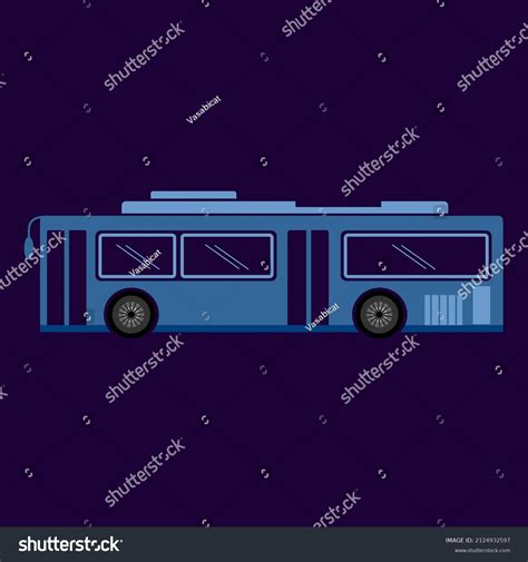 Blue City Bus Vector Illustration Stock Vector Royalty Free