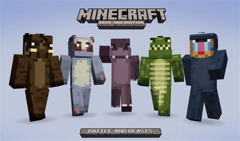 Minecraft Xbox 360 Edition Battle And Beasts Skin Pack Adds 45