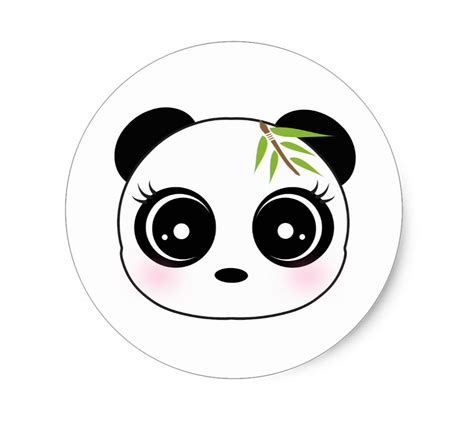 Cute Panda Face Classic Round Sticker Panda Face