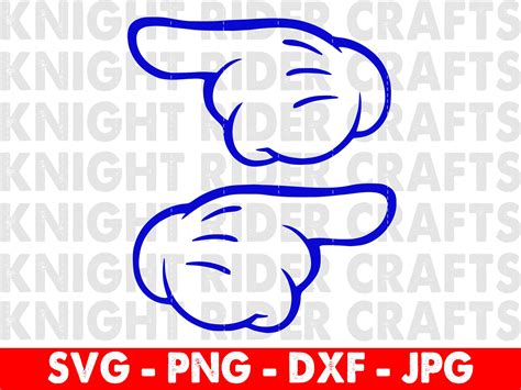 Mickey Mouse Hands Svg Minnie Mouse Hands Pointing Vector Etsy
