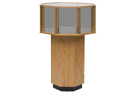 Half Vision Contemporary Octagon Pedestal Display Case Display Cases