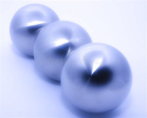 Three Blue Shiny Metal Blurred Balls Stock Photo Image Of Background