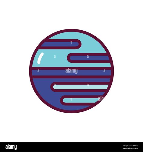 Planet Neptune Color Line Icon Pictogram For Web Page Mobile App