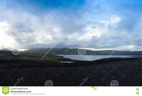 Landscape Of Lakagigar Valley And Langisjor Lake Central Iceland Stock