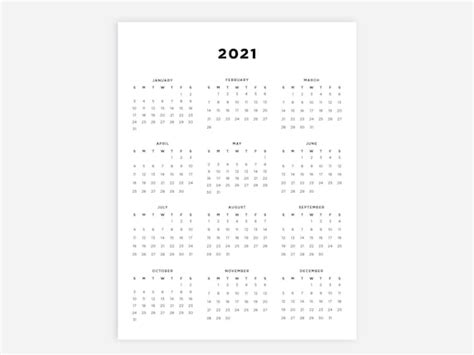 2021 Printable Calendar With Date Boxes Calendar Printables Free