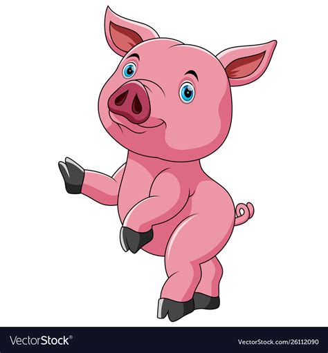 Dancing Cute Cute Pig Cartoon Royalty Free Vector Image