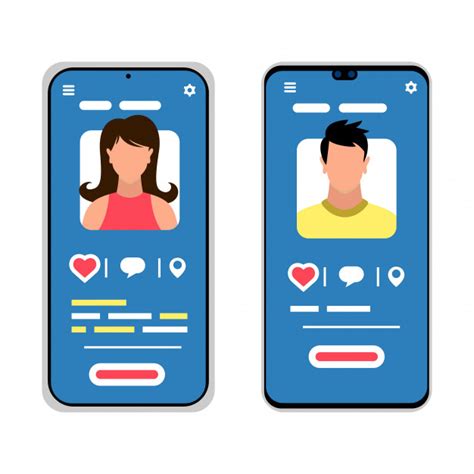 Premium Vector Two Smartphones With Male And Female Silhouettes