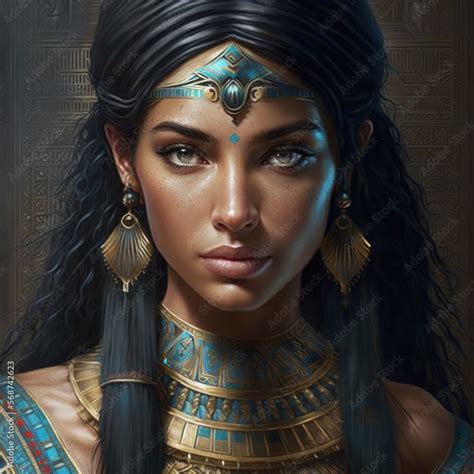 ancient egyptian magic queen cleopatra portrait generative ai stock illustration adobe stock