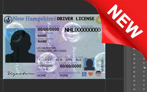 New Hampshire Driver License Psd Template Mr Verify