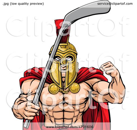 Spartan Trojan Man Ice Hockey Team Sports Mascot By Atstockillustration