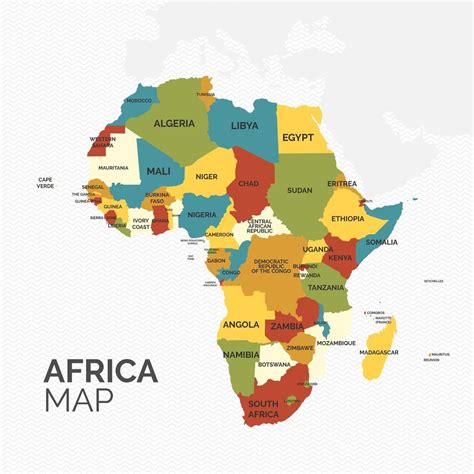 Mapa Del Continente Africano Con Diferentes Colores Descargar