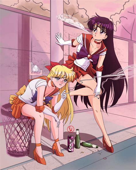 Aino Minako Hino Rei Sailor Venus And Sailor Mars Bishoujo Senshi Sailor Moon Drawn By
