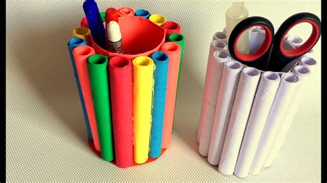 Diy How To Make Pen Stand Pencil Holder Desk Organiser From Paper
