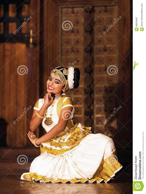 Beautiful Indian Girl Dancing Mohinyattam Dance Editorial Photography