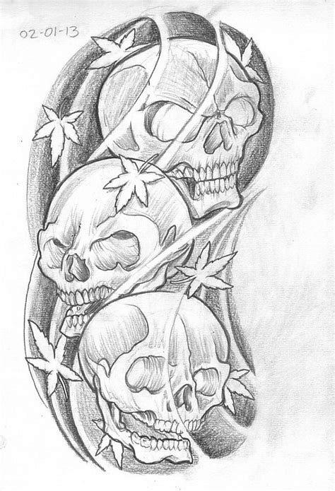 Tattoo Sketch A Day Skulls January 1st 7th