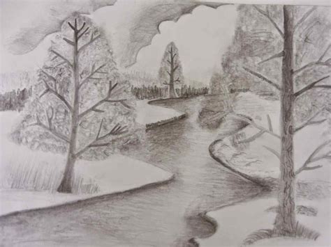 How To Draw Easy Scenery Pencil Shading For Beginners
