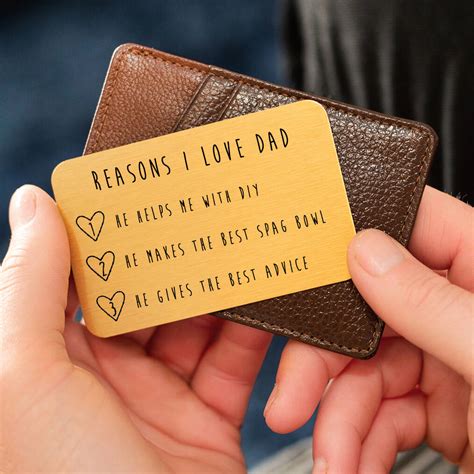 Personalised Reasons I Love Dad Keepsake Wallet Card By Ellie Ellie