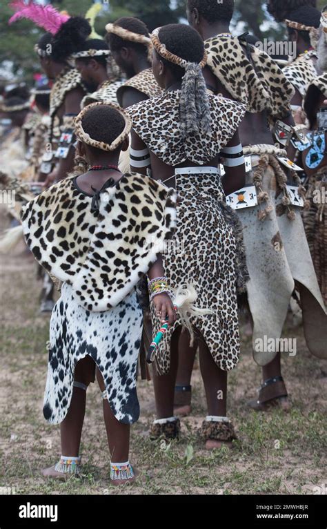 Young Members Of The Shembe Church Wear Fake Leopard Skins During Their