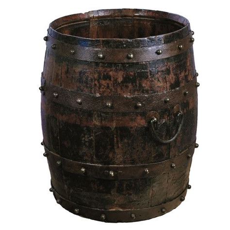 Antique Revival Vintage Studded Barrel With Iron Handles Wooden