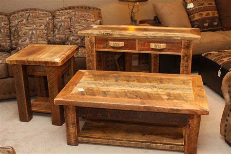 Go with a coffee table set in the casual style for a stunning way to accent your living room while still keeping a laidback vibe. Rustic Trim Style Barnwood Living Room Set - Coffee Table ...