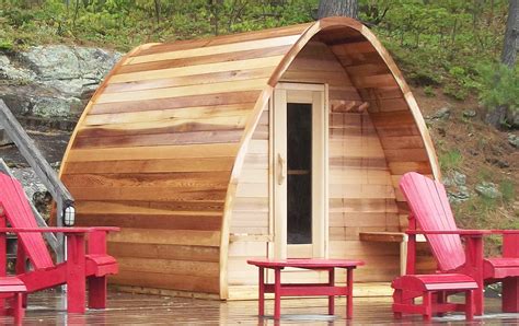 Clear Western Red Outdoor Cedar Pod Saunas