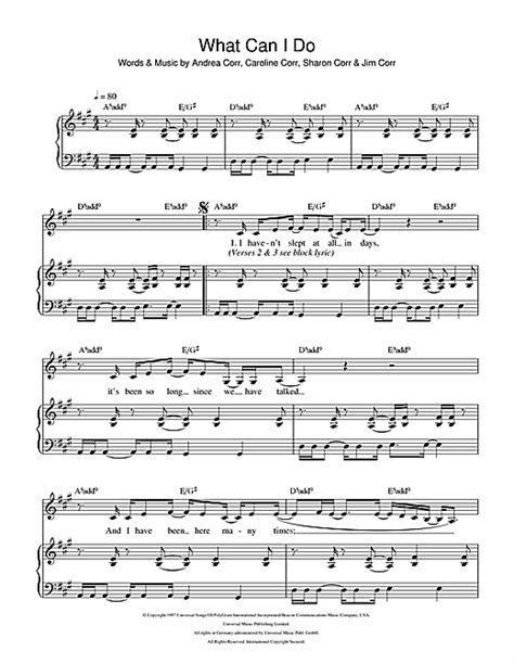 What Can I Do Sheet Music By The Corrs Piano And Vocal 111379