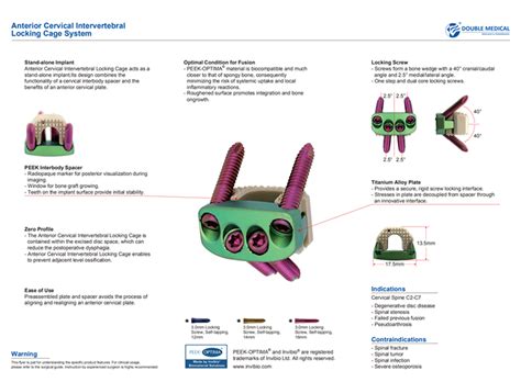 Zero Profile Anterior Cervical Intervertebral Locking Plate And Cage