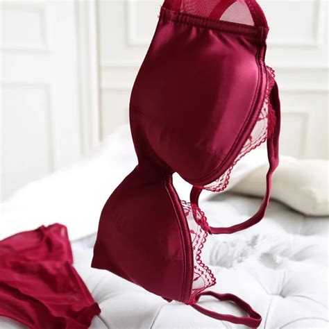 Stylish Women Underwear Red Sexy Honeymoon Bra Panty Set High Quality