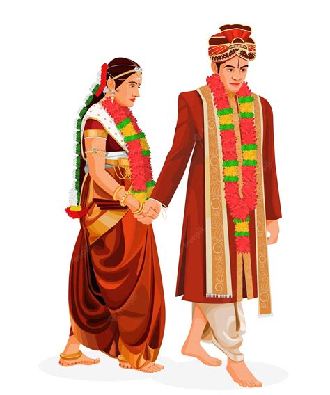 Premium Vector Indian Wedding Couple Satphera Ceremony