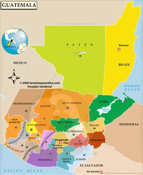 Guatemala Political Map - Mapa Politico de Guatemala | Guatemala travel
