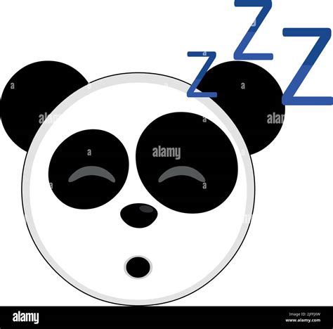 Vector Illustration Of The Face Of A Cartoon Panda Bear Sleeping Stock