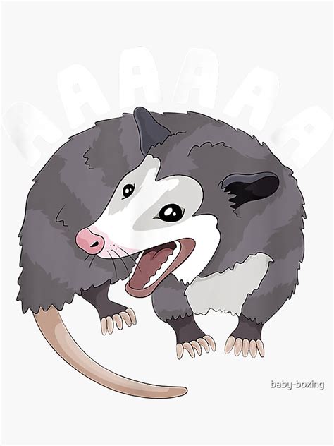 Aaaaaa Screaming Opossum Stressed Possum Funny Dank Meme Sticker By