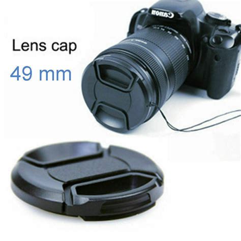 49mm Plastic Snap On Front Lens Caps Cover Hood For Canon Nikon Slr