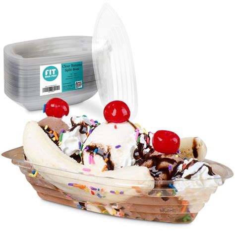 Buy Banana Split Boat Plate 8oz And 12oz Clear PET Plastic Disposable